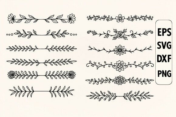 Decorative Floral Elements SVG Bundle