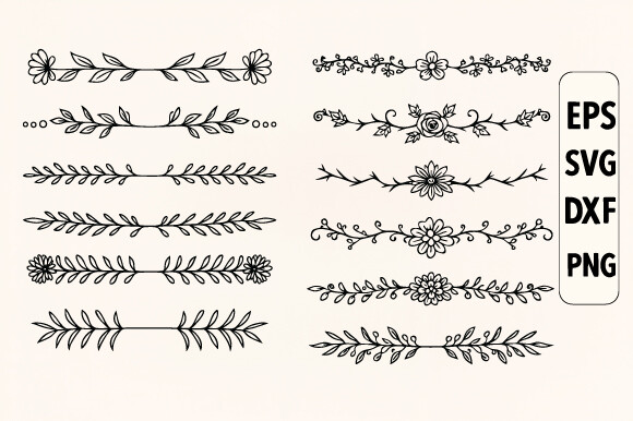 Decorative Floral Elements SVG Bundle