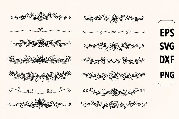 Decorative Floral Elements SVG Bundle