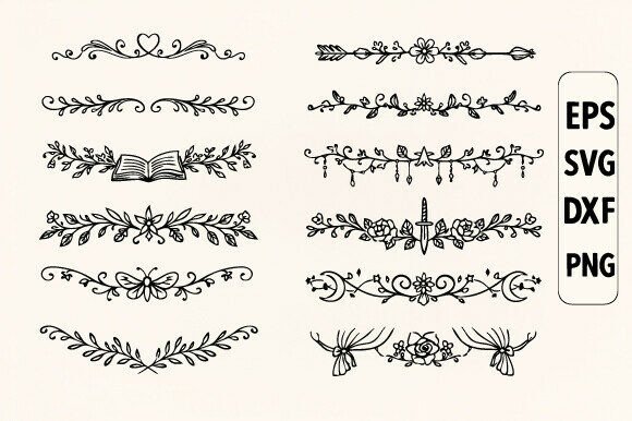Decorative Floral Elements SVG Bundle