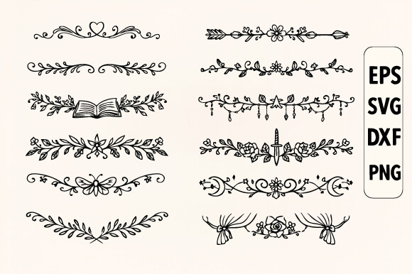 Decorative Floral Elements SVG Bundle