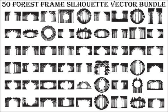 Forest Frame Silhouette SVG Bundle