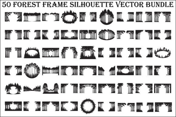 Forest Frame Silhouette SVG Bundle
