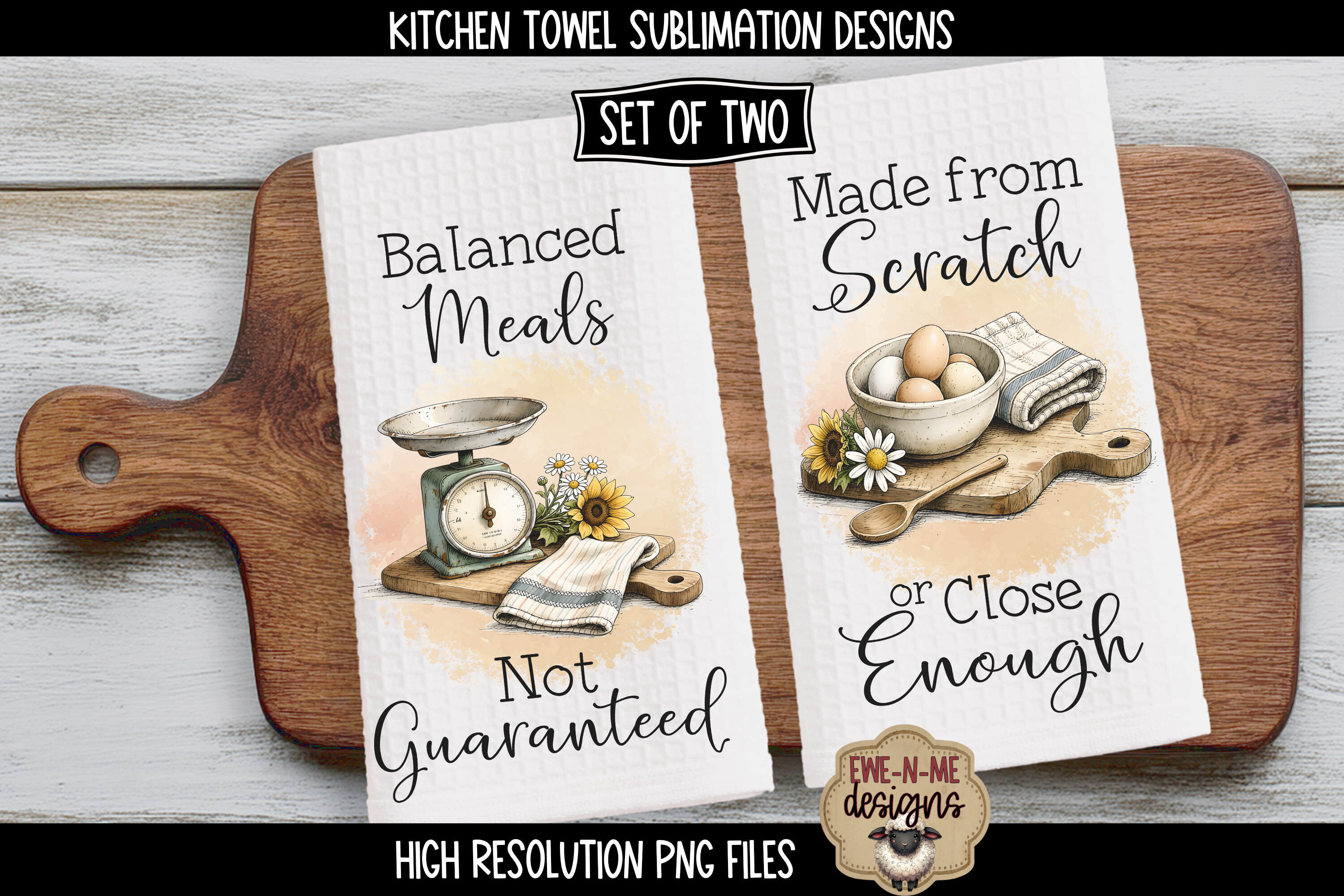 Funny Kitchen Towels - Sublimation PNG