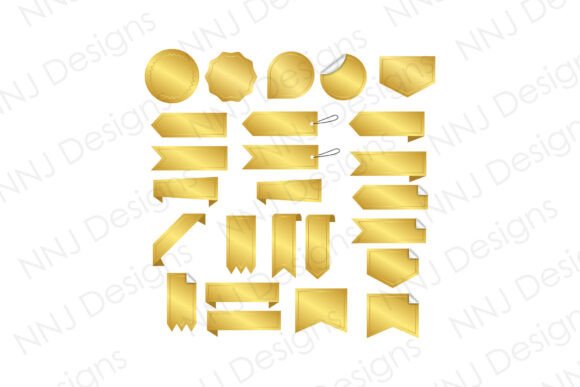 Golden Label PNG Set