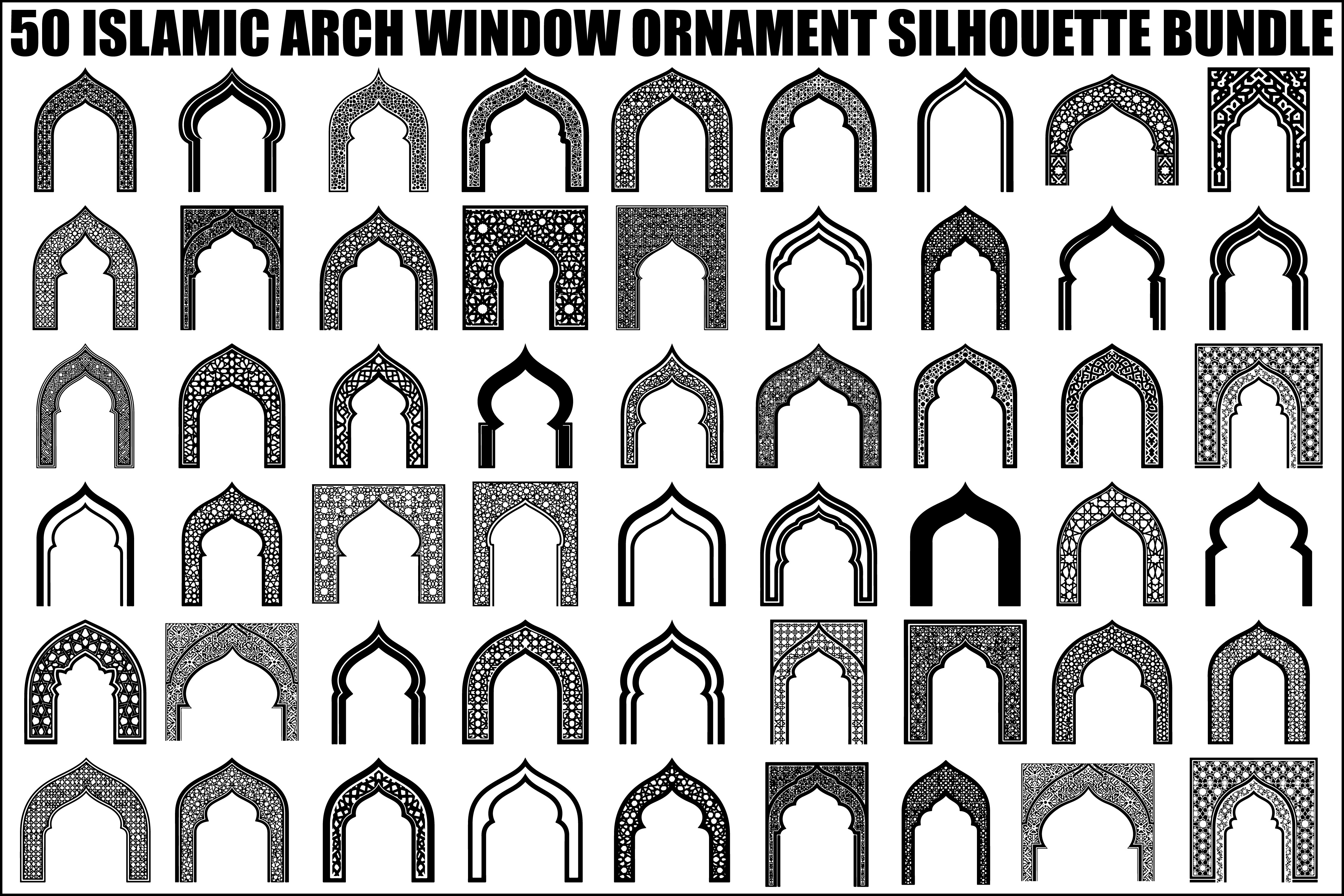 Islamic Arch Window Vector Bundle