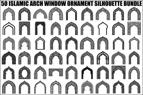 Islamic Arch Window Vector Bundle