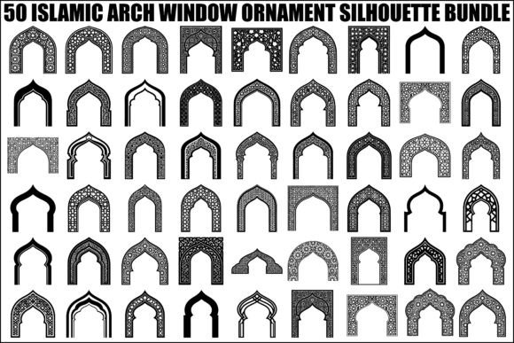 Islamic Arch Window Vector Bundle