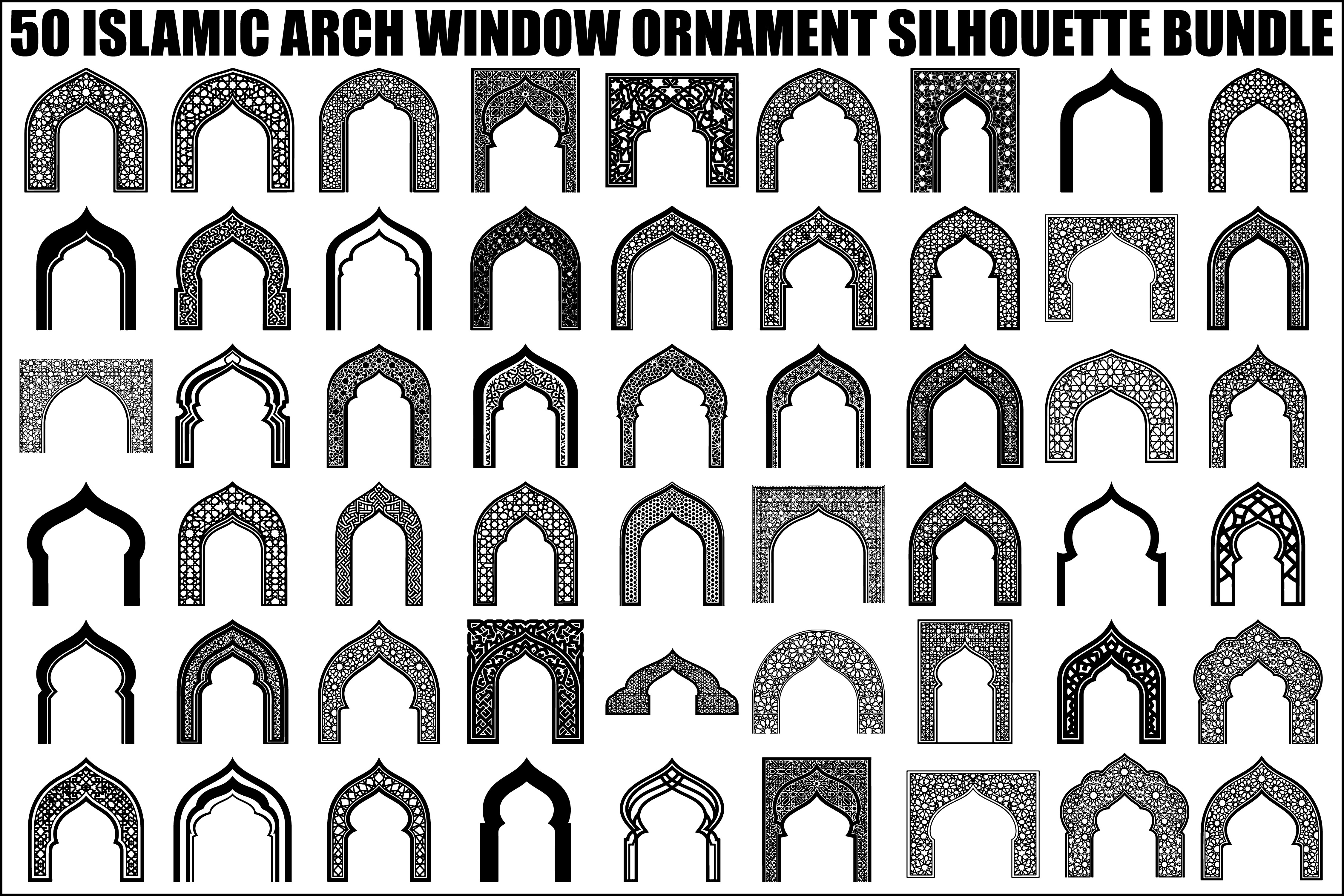 Islamic Arch Window Vector Bundle