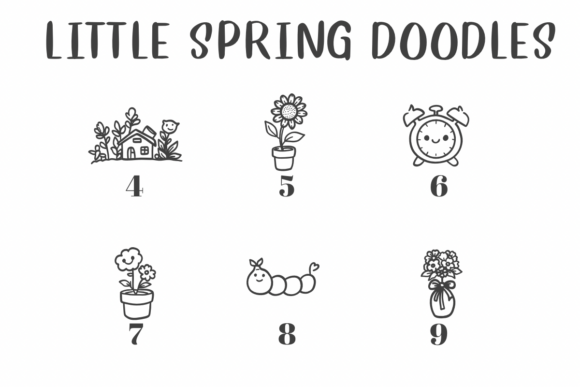 Little Spring Doodles Font PNG with transparent background - Preview 5