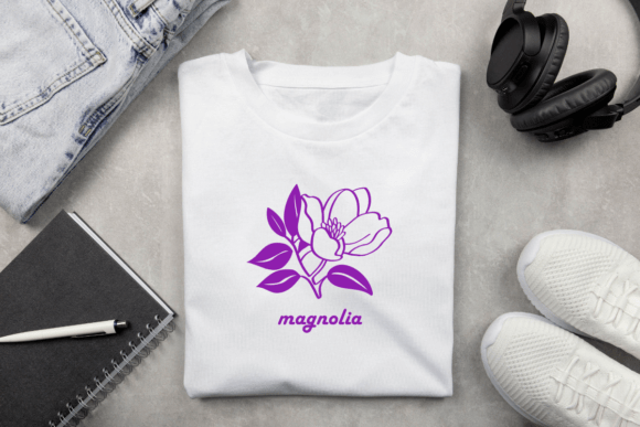 Magnolia Bloom Font PNG with transparent background - Preview 4
