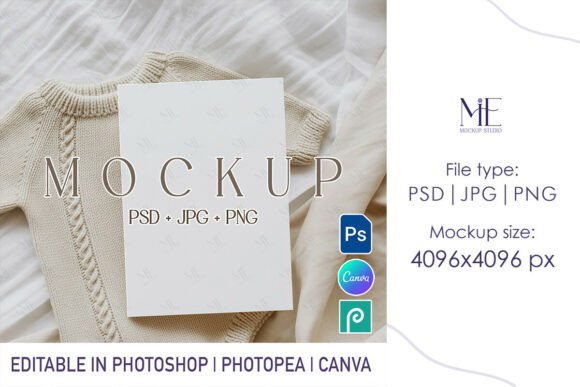 Milestone Card Mockup, Boho Baby Shower Graphic Product Mockups By Mie Mockup Studio
