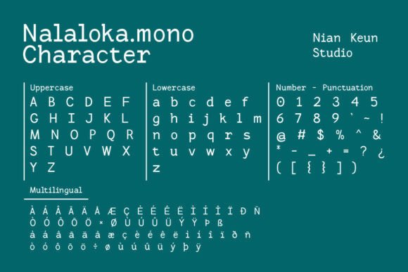 Nalaloka Mono Font PNG with transparent background - Preview 3