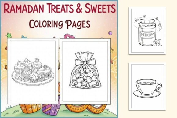 Ramadan Treats & Sweets Coloring Pages