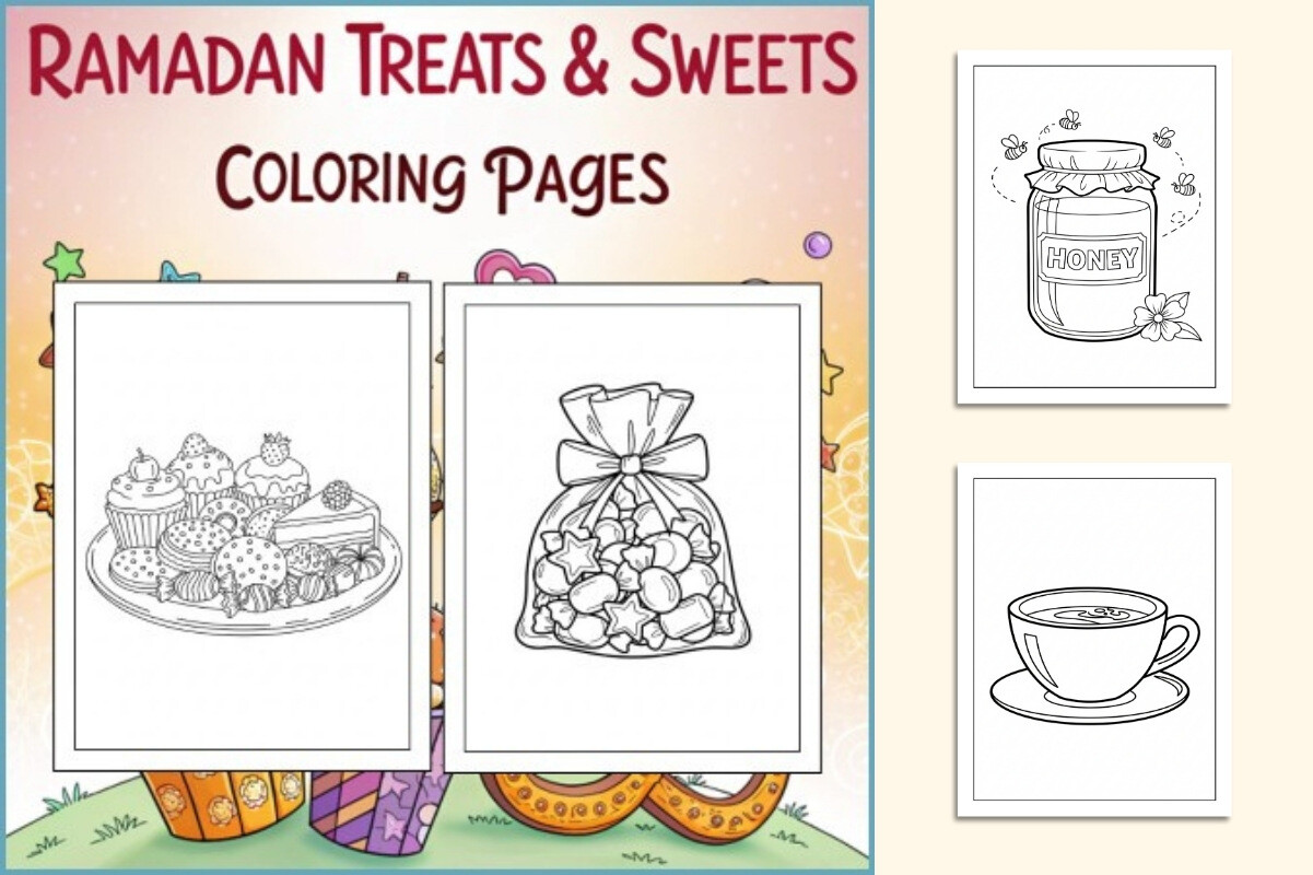 Ramadan Treats & Sweets Coloring Pages