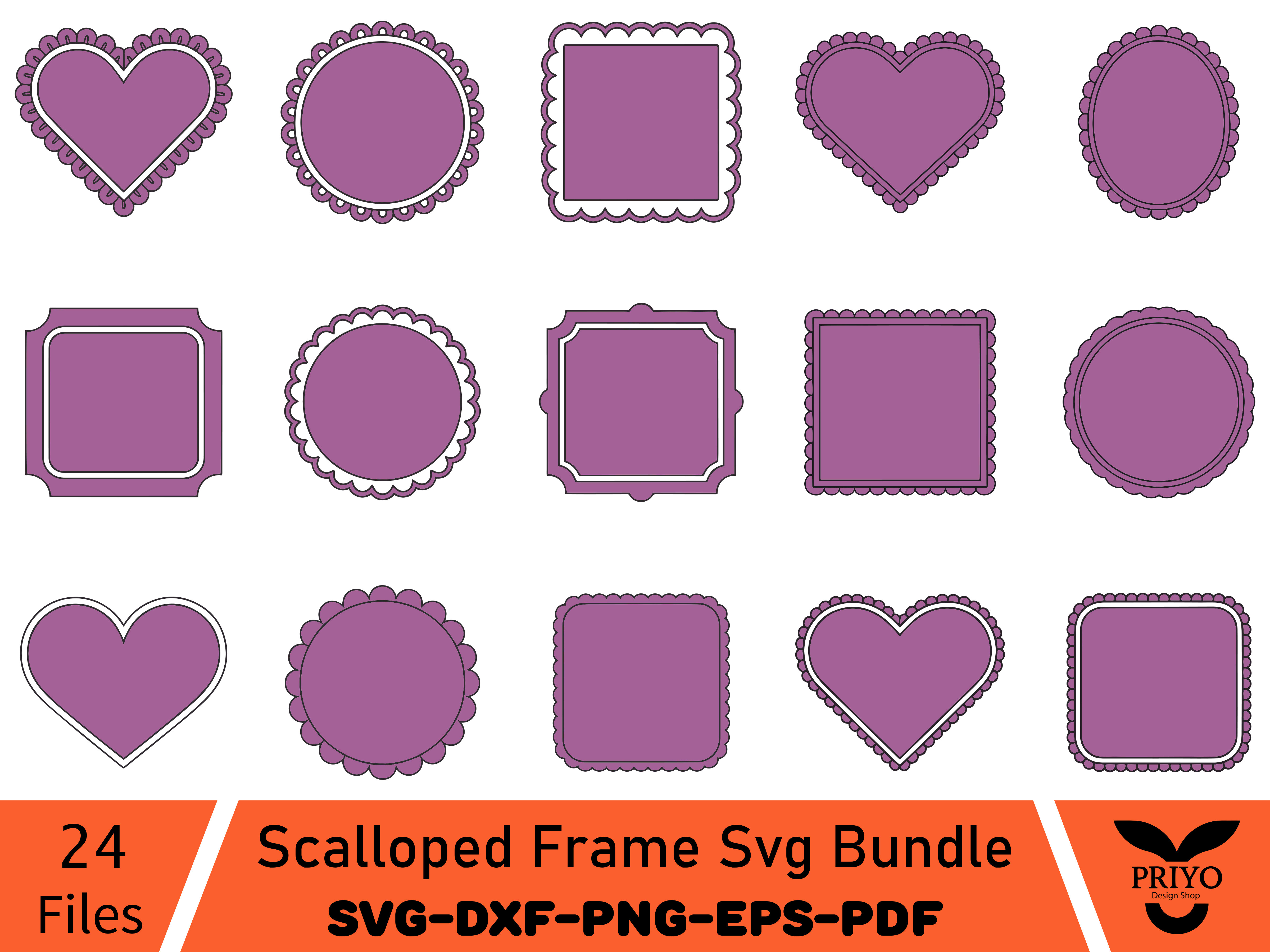 Scalloped Frame Svg Bundle
