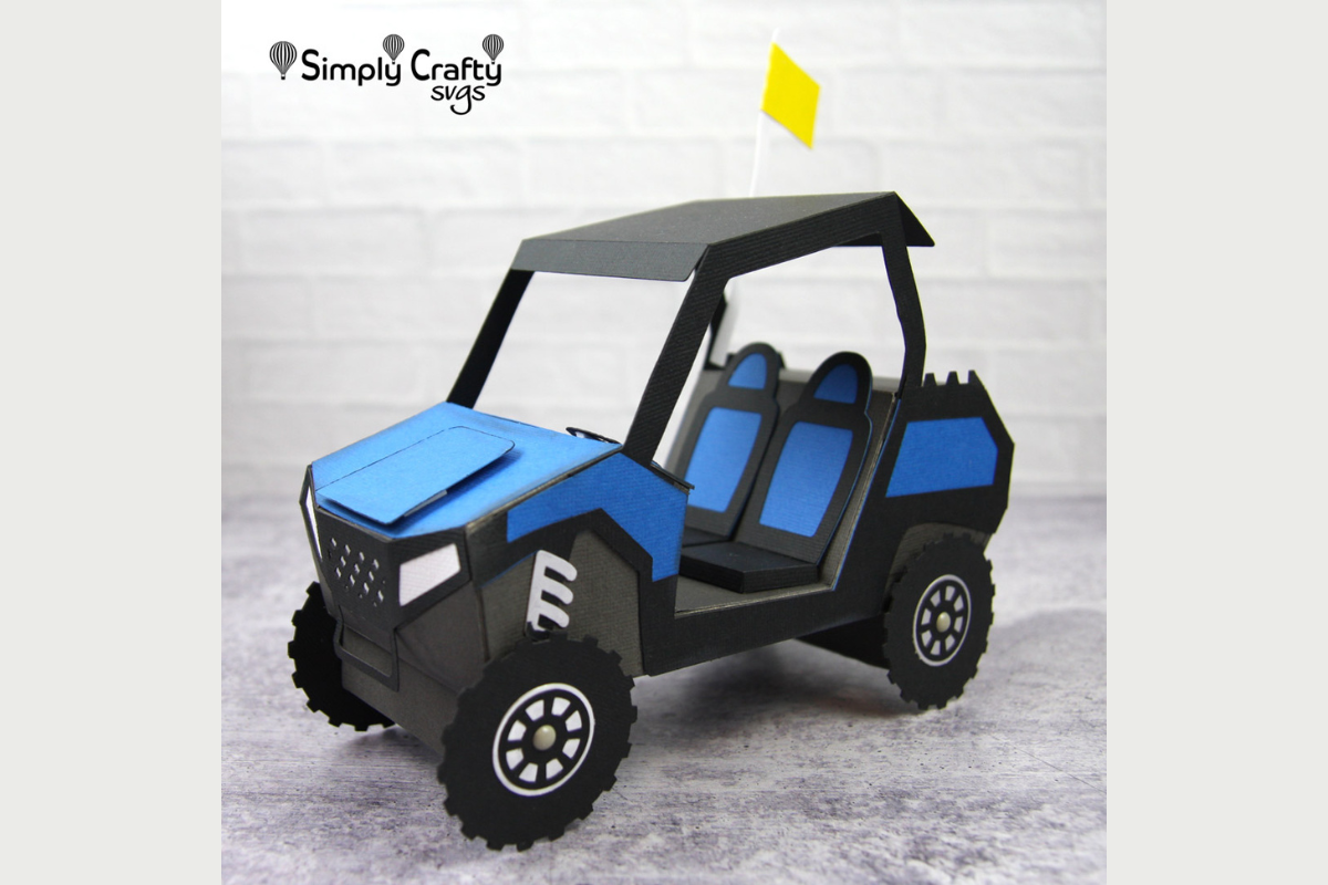 Side by Side UTV Box SVG shaped like a 3D off road utility vehicle