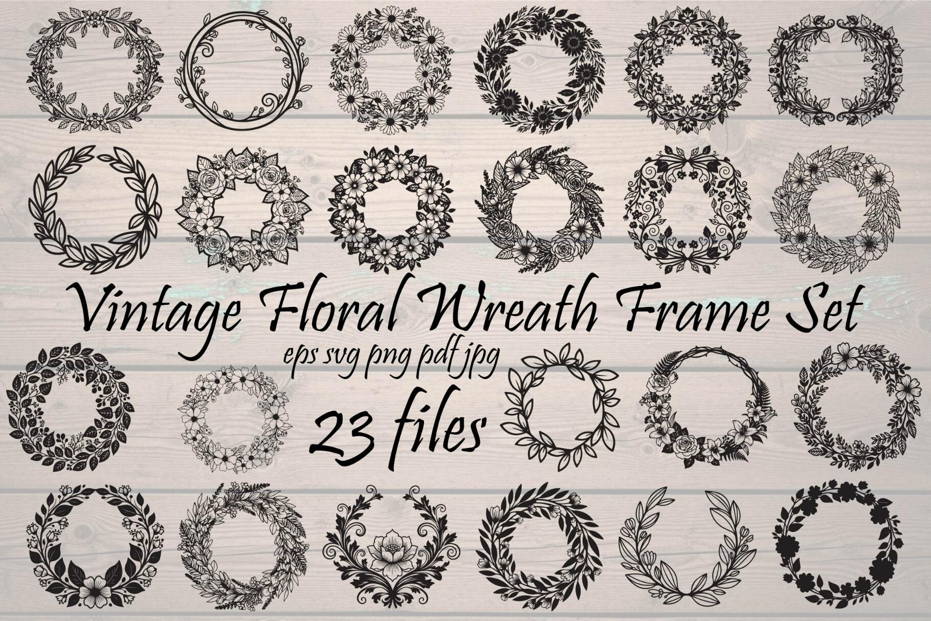 Vintage Floral Wreath Bundle