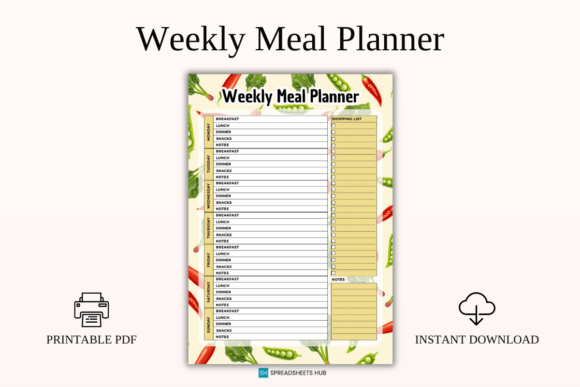Weekly Meal Prep and Grocery Planner PDF