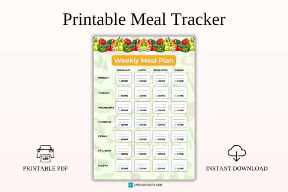 Weekly Printable Meal Tracker PDF