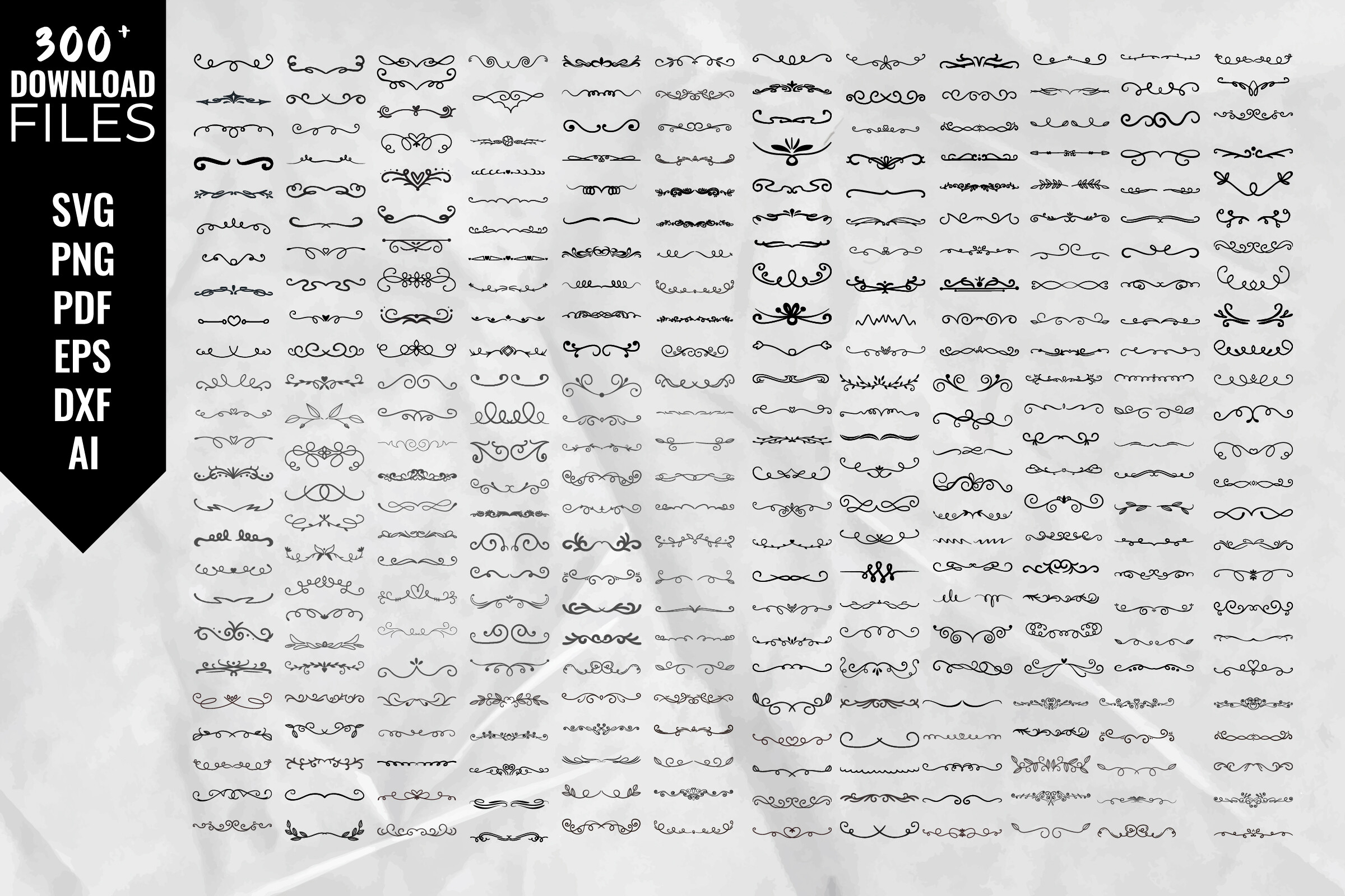 300+ Decorative Swirls Dividers SVG