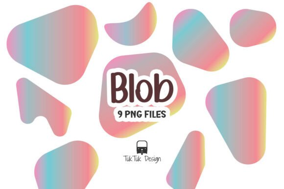 Abstract Gradient Colorful Blob PNG Art