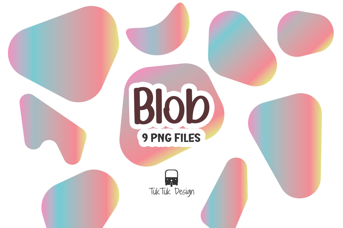 Abstract Gradient Colorful Blob PNG Art