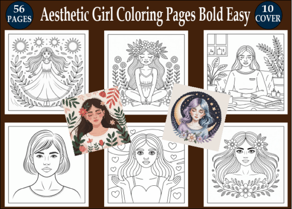 Aesthetic Girl Coloring Pages Bold Easy