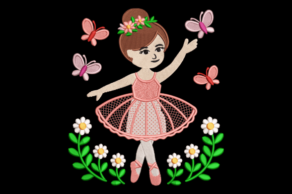 Ballerina Girl with Flowers