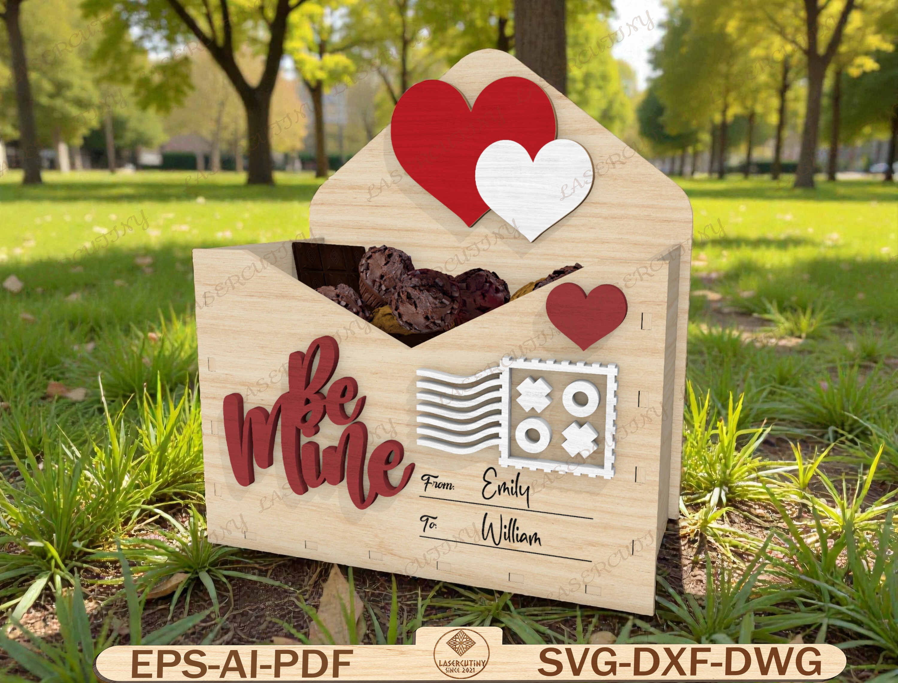 Be Mine Valentine Mail Box Laser Cut