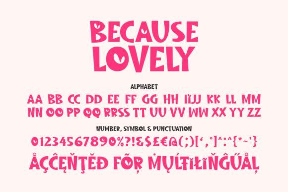 Because Lovely Font PNG with transparent background - Preview 5