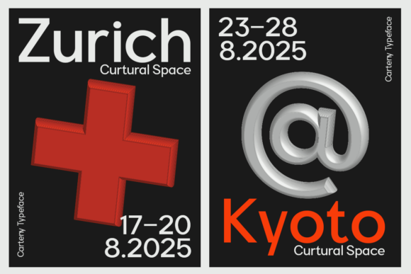 Carteny - Geometric Sans Family Font - Preview 2