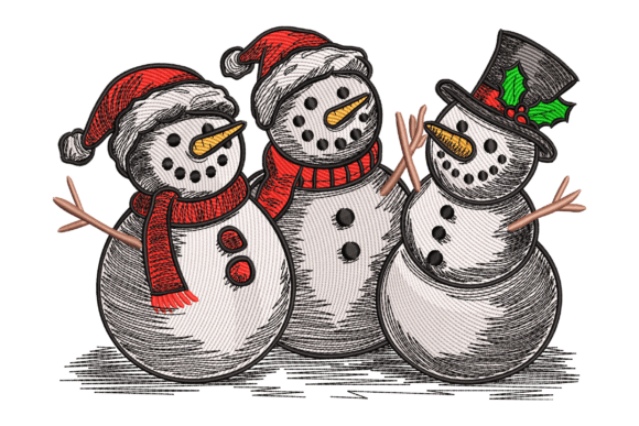 Christmas Snowman Family