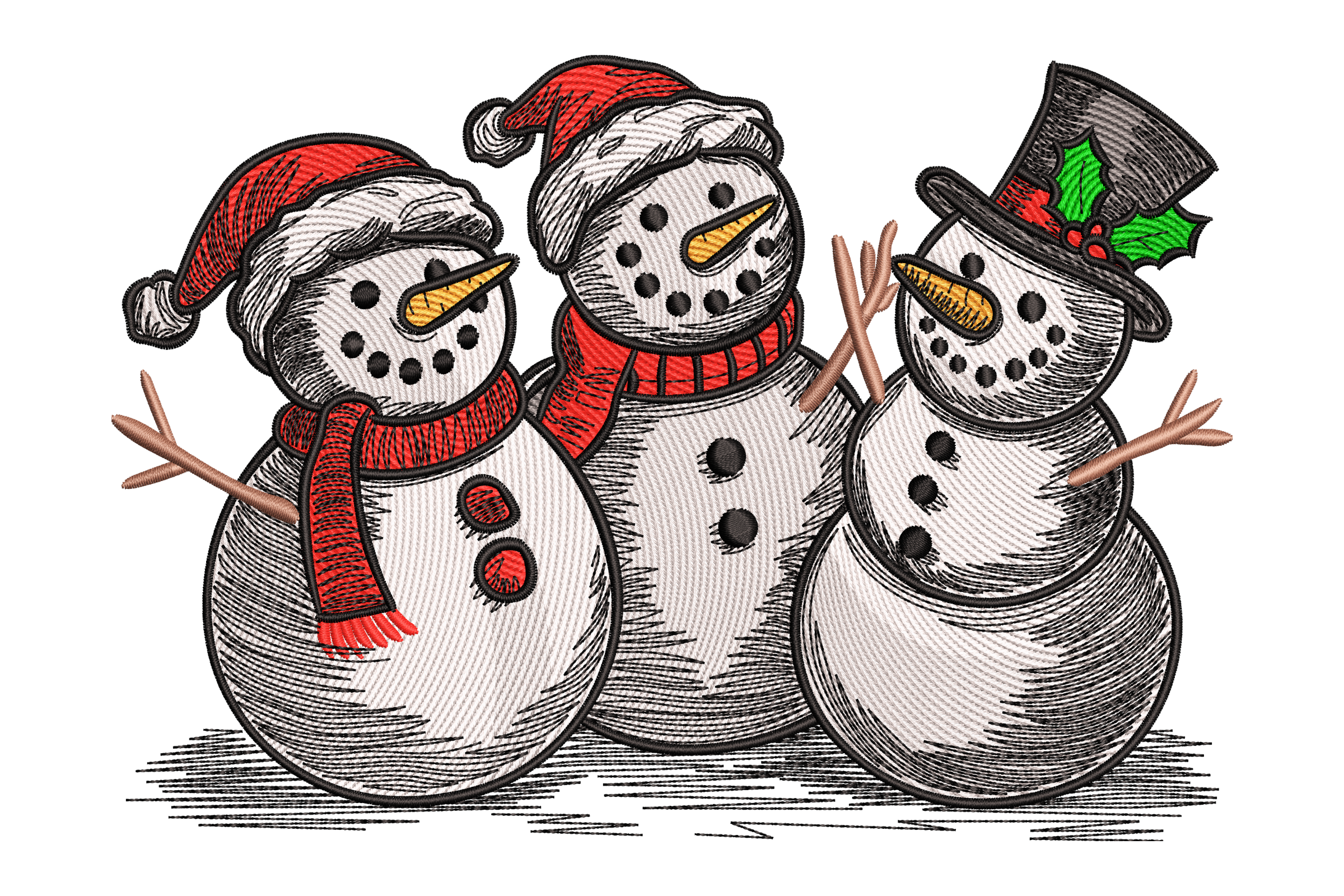 Christmas Snowman Family