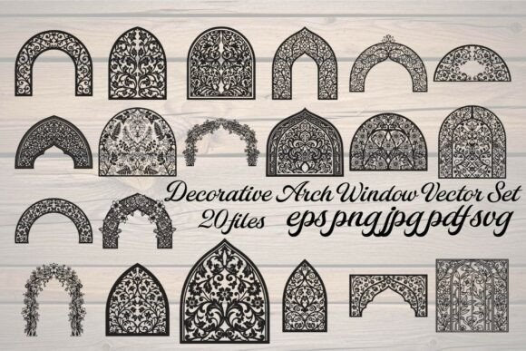 Decorative Arch Window Vector Set