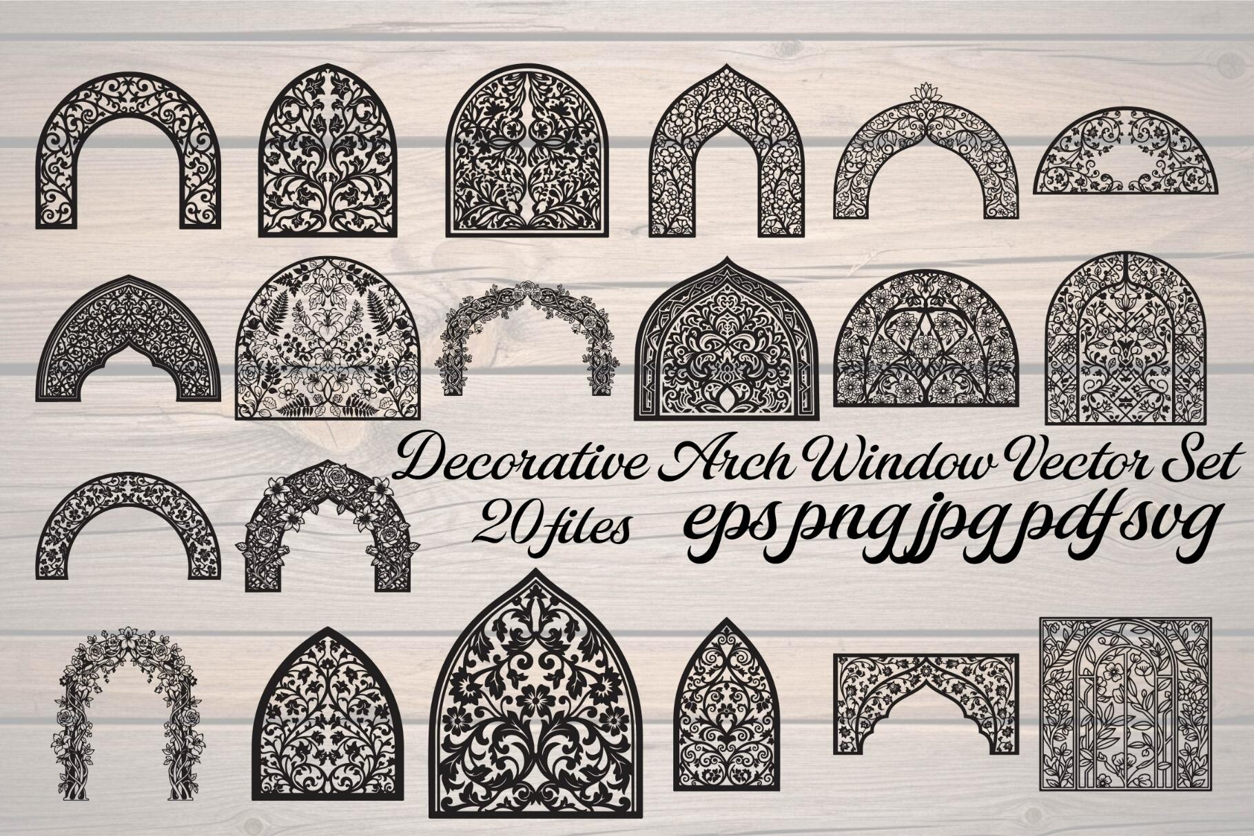Decorative Arch Window Vector Set