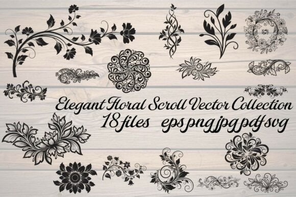 Elegant Floral Scroll Vector Collection