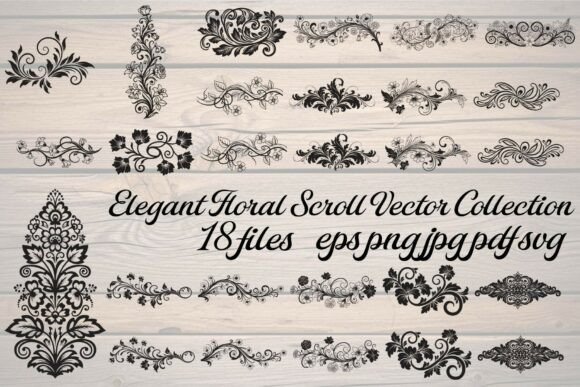 Elegant Floral Scroll Vector Collection
