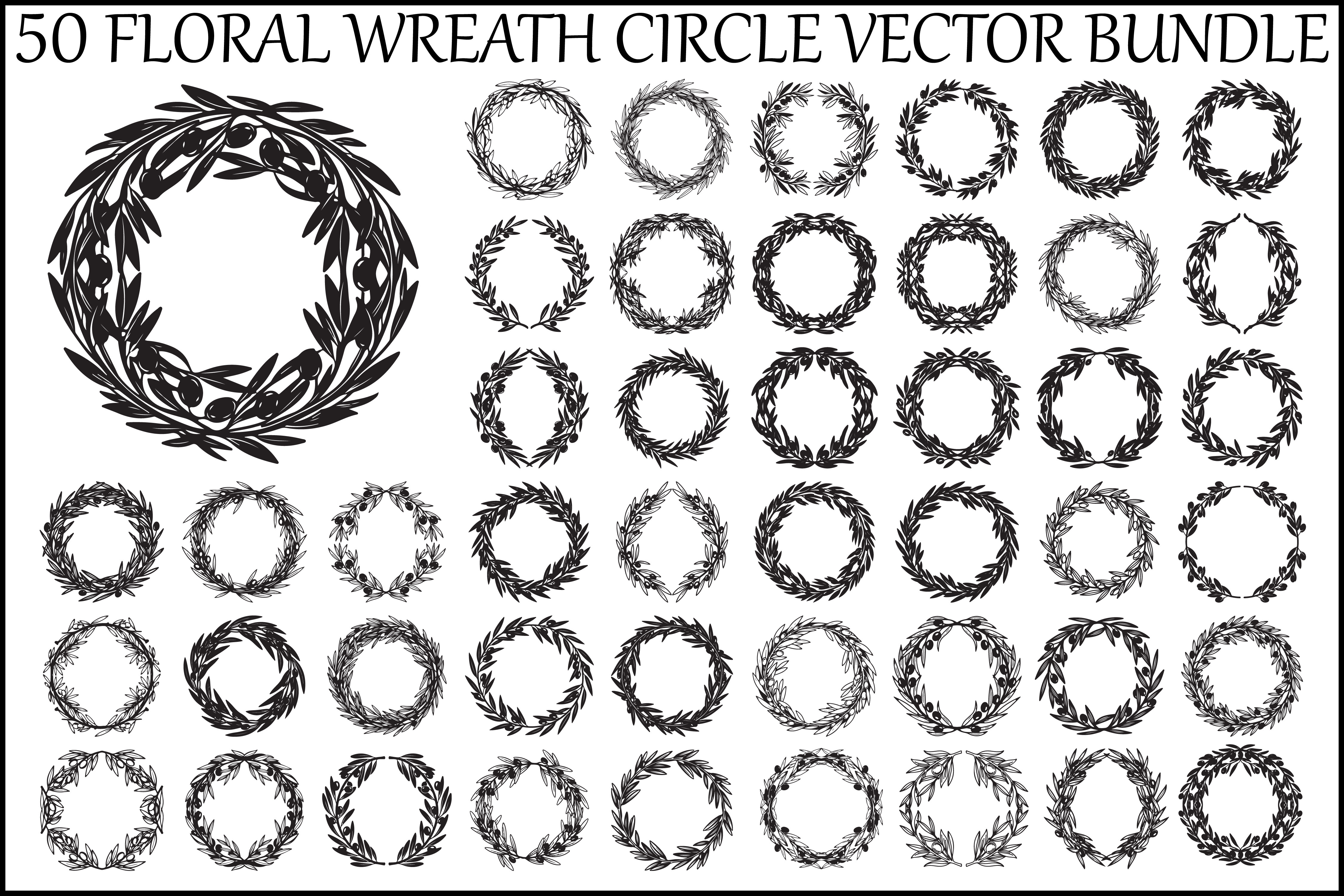 Floral Wreath Circle SVG Bundle