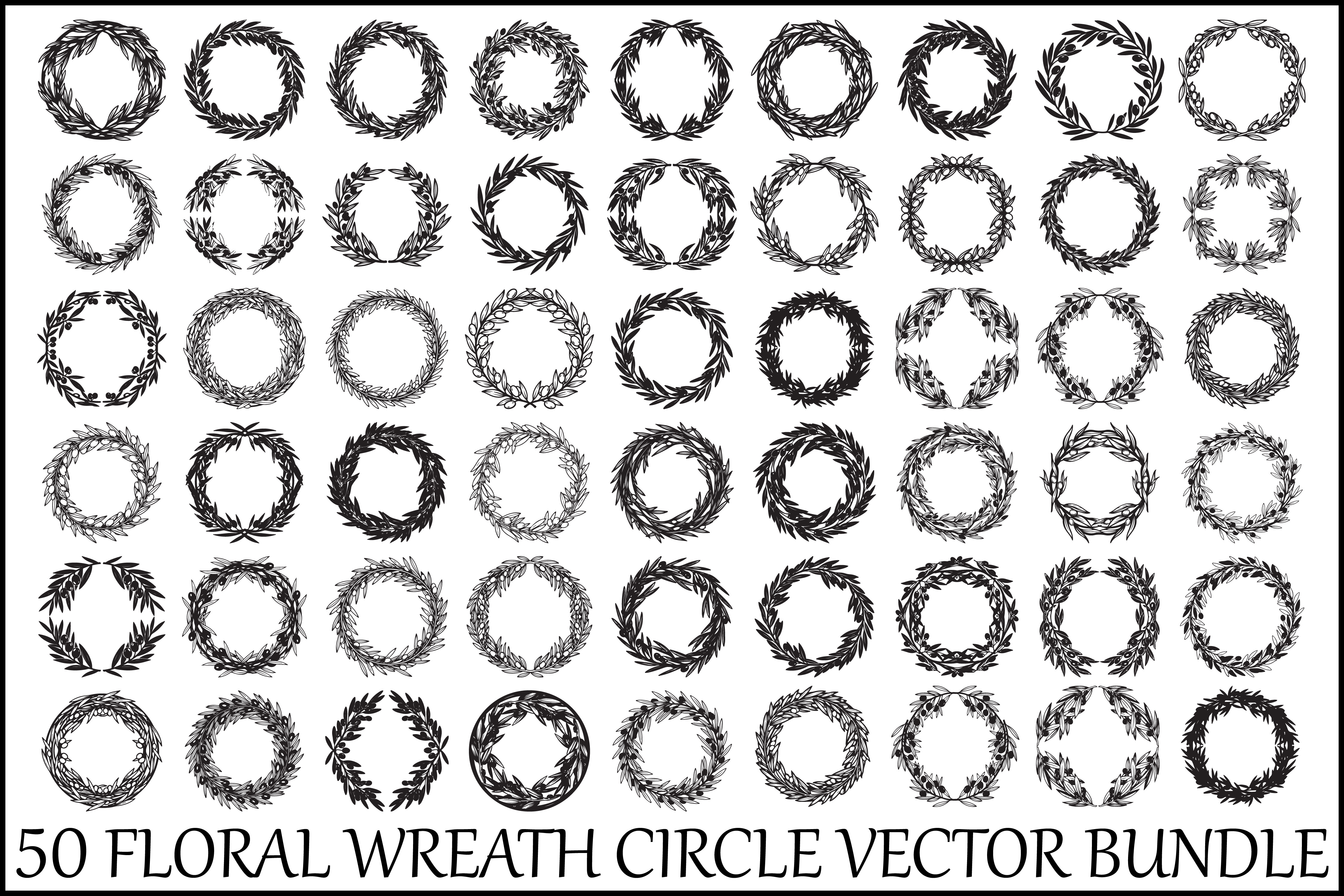 Floral Wreath Circle SVG Bundle