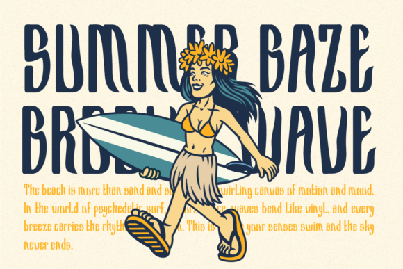 Funkies Surfer Font PNG with transparent background - Preview 1