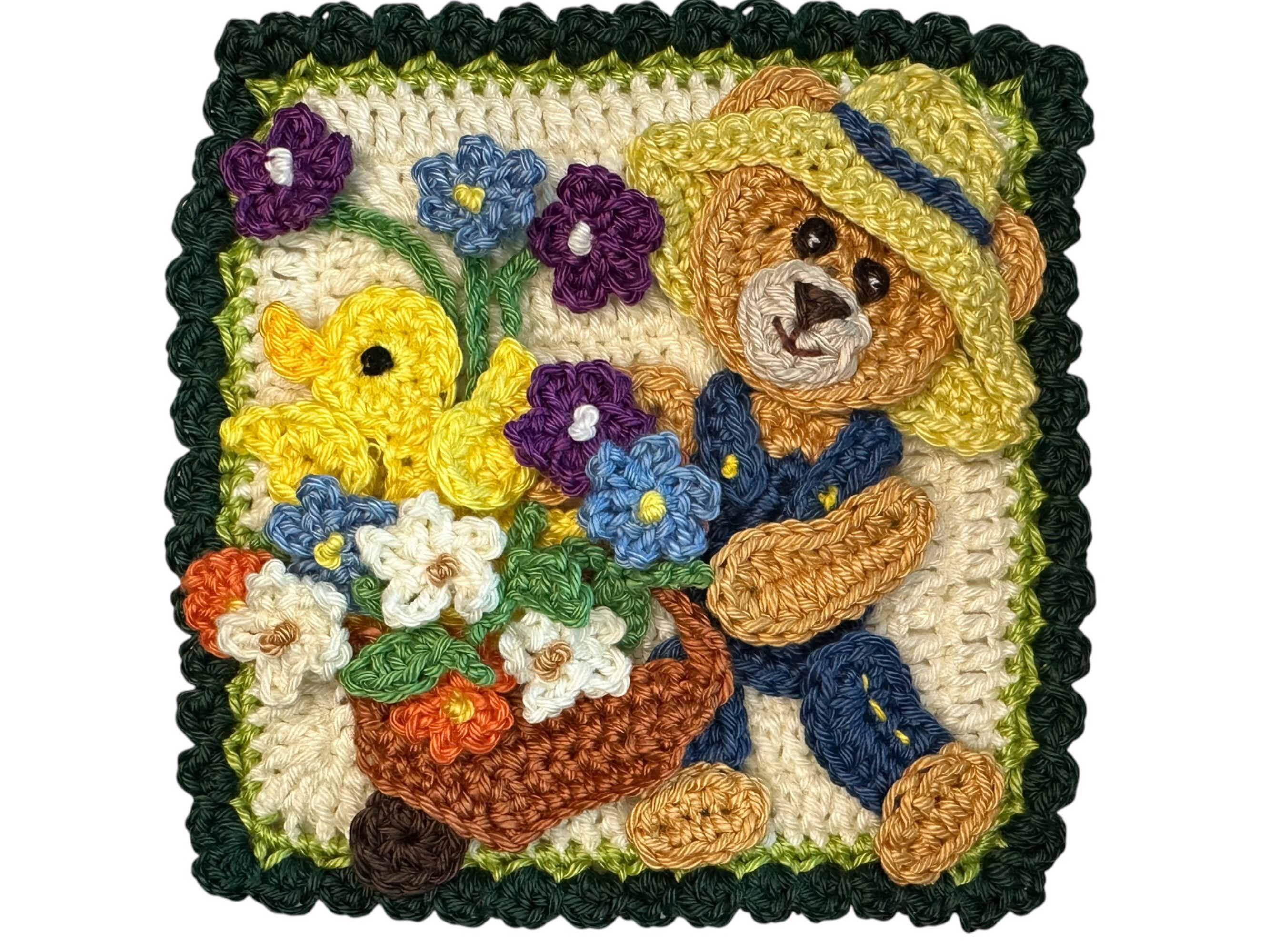 Granny Square Bear 3 Crochet Applique