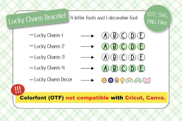 Lucky Charm Bracelet Font PNG with transparent background - Preview 1