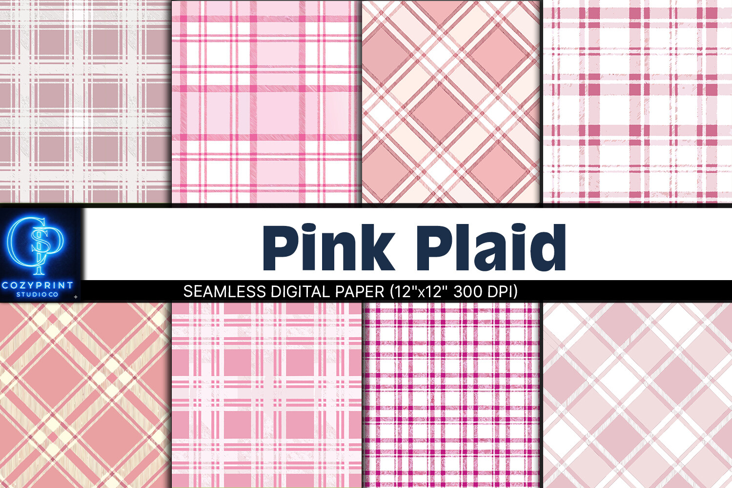 Pink Plaid Digital Paper Graphic by CozyPrint Studio Co · Creative Fabrica