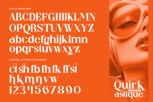 Quirk Astique Font PNG with transparent background - Preview 1