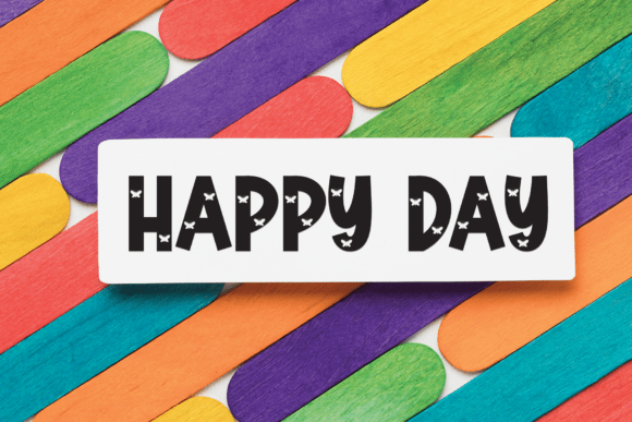 Rainbow Butterfly Font PNG with transparent background - Preview 2
