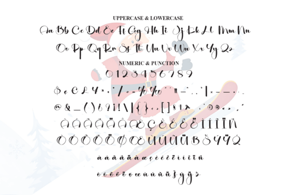 Santa Snowboard Font PNG with transparent background - Preview 6