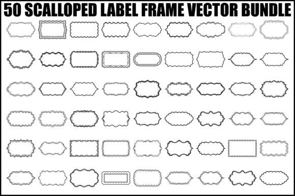 Scalloped Label Frame SVG Bundle