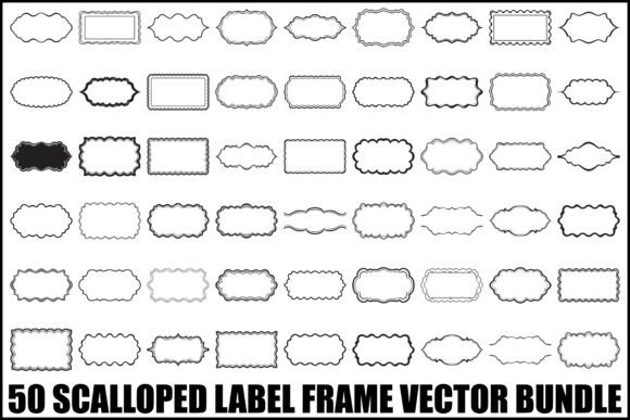 Scalloped Label Frame SVG Bundle