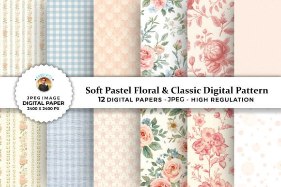 Soft Pastel Floral & Classic Patterns Graphic by sagorarts · Creative ...